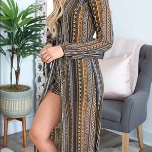 New with tags:  Romper high/lo Tribal print